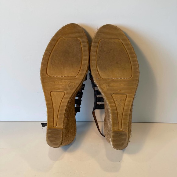 Eric Michael Black Kamielle Suede Espadrille wedge 40 - Picture 7 of 9